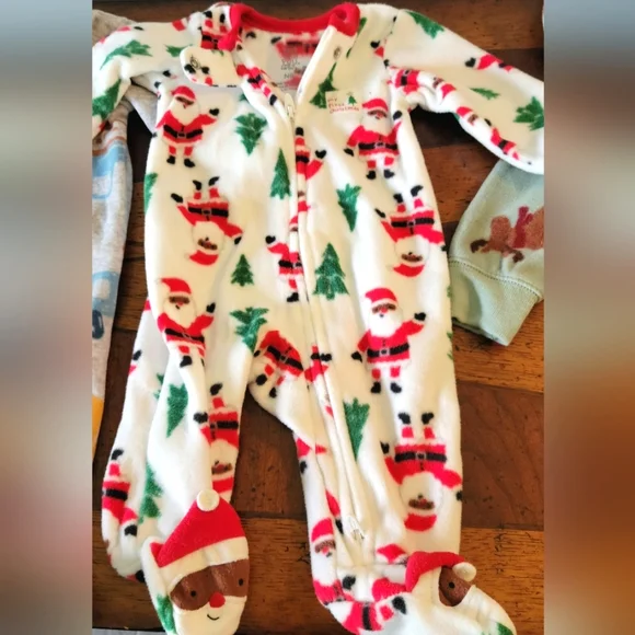 NWT-Carter's-Baby Boy-Fleece Infant Pajama Bundle-Multi-Color-Size NB & 3 Months - Picture 6 of 7